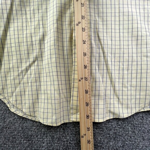 Polo Ralph Lauren Button Up Shirt Men Long Sleeve Yellow Blue 14.5 32/33 Andrew - Picture 4 of 15